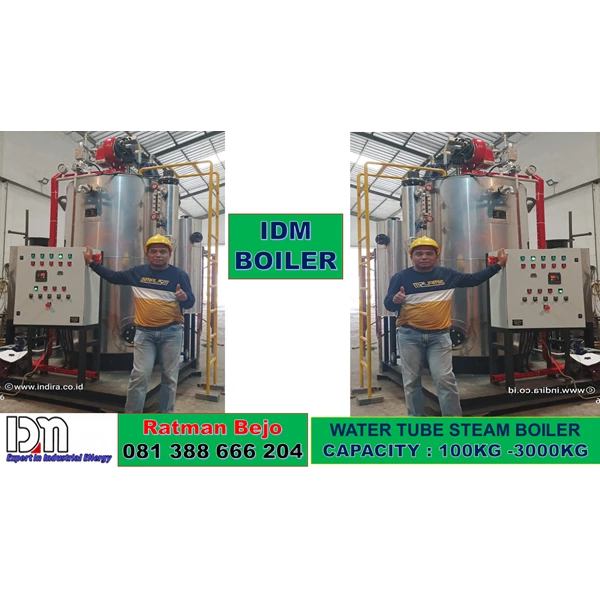 Boiler 1000kg Vertical  Fuel Gas -PT Indira Dwi Mitra