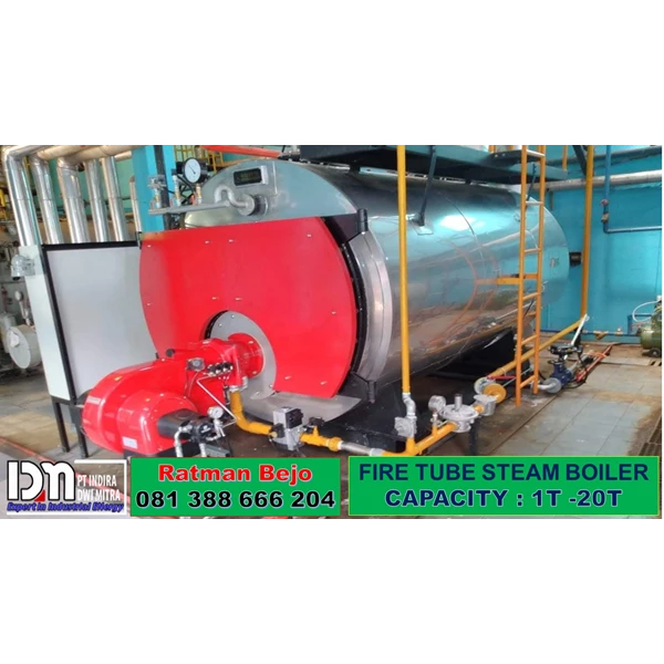 3 Phass Fire Tube Steam Boiler Dual Fuel Gas Oil Burner Capacyty 1TPH-20TPH